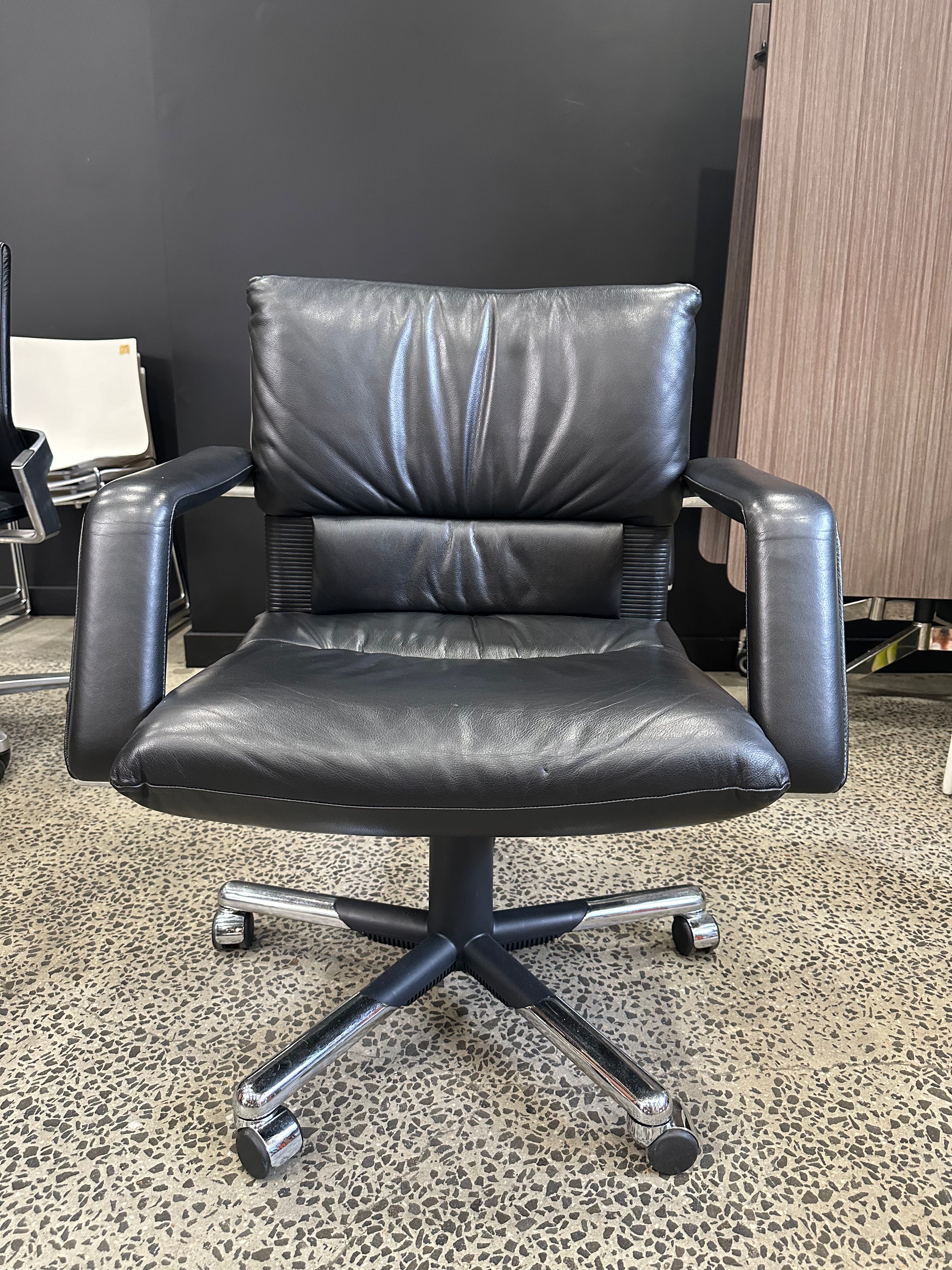 Mario Bellini Imago Chair Vitra Chairhub 64  - 90 Sutton Street North Melbourne Australia Sydney Adelaide Brisbane Tasmania Luxury Premium Authentic Original Genuine Designer Furniture Chairs Made in Italy Executive Management Soft Italian Leather Black Finest Best Highest Quality Most Premium Work Office Managers Chair ever made rare retro vintage classic Design Museum Art Piece Moma Vitra Design Museum