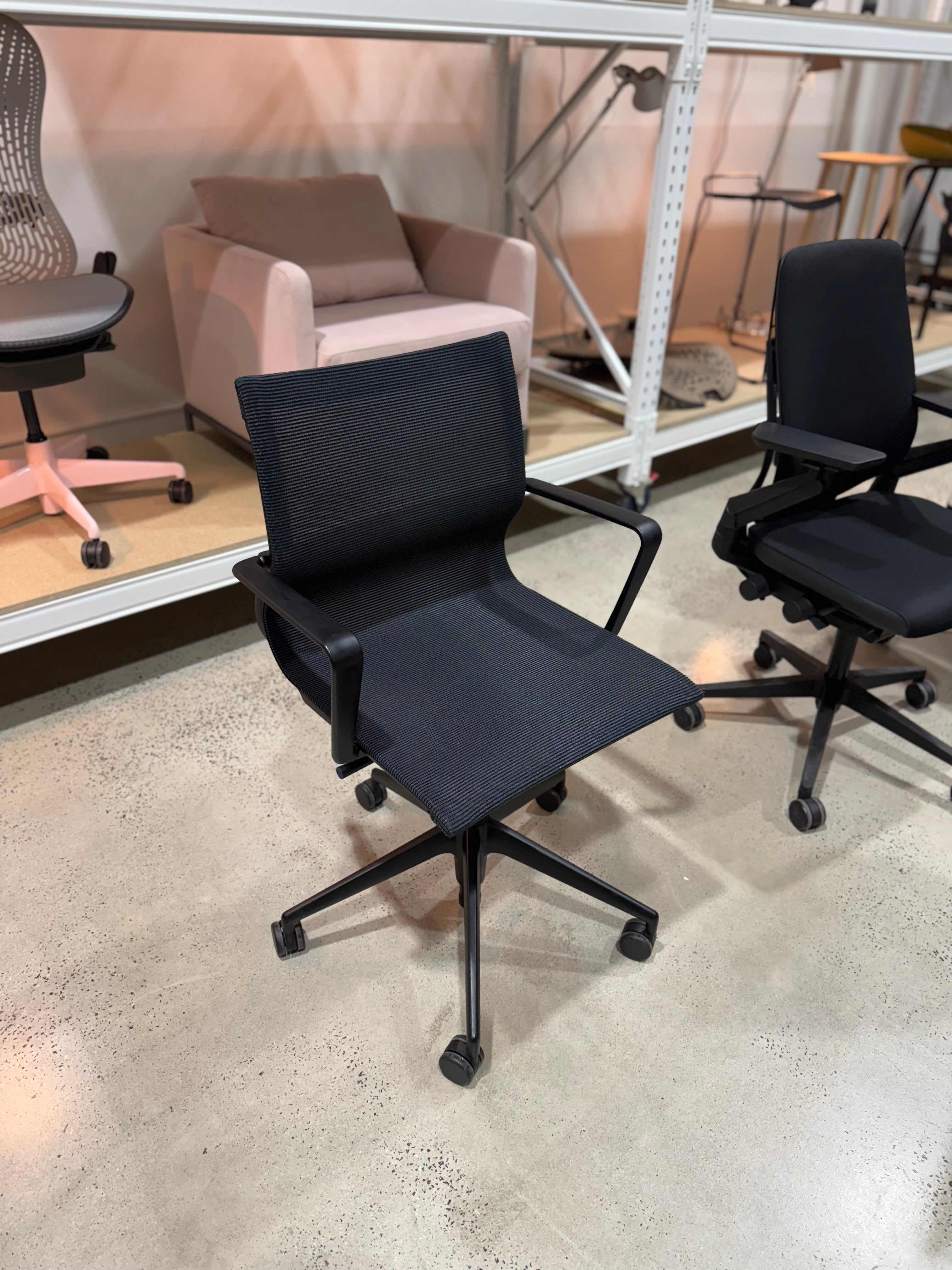 VITRA PHYSIX ERGONOMIC DESIGNER CHAIR VERIFIED AUTHENTIC BY ALBERTO MEDA MADE IN GERMANY Office Meeting conference room Business chairs premium high end quality designer office furniture from Worlds best designer brand art museum as seen in Switzerland Germany New York Chairhub Melbourne Sydney Adelaide Brisbane Sale Wholesale Preowned Refurbished used New side chairs ergonomic adjustable lumber support view on iPad and iPhone with Herman Miller Aeron Mirra Setu Wilkhahn Modus FS embody leap gesture modern