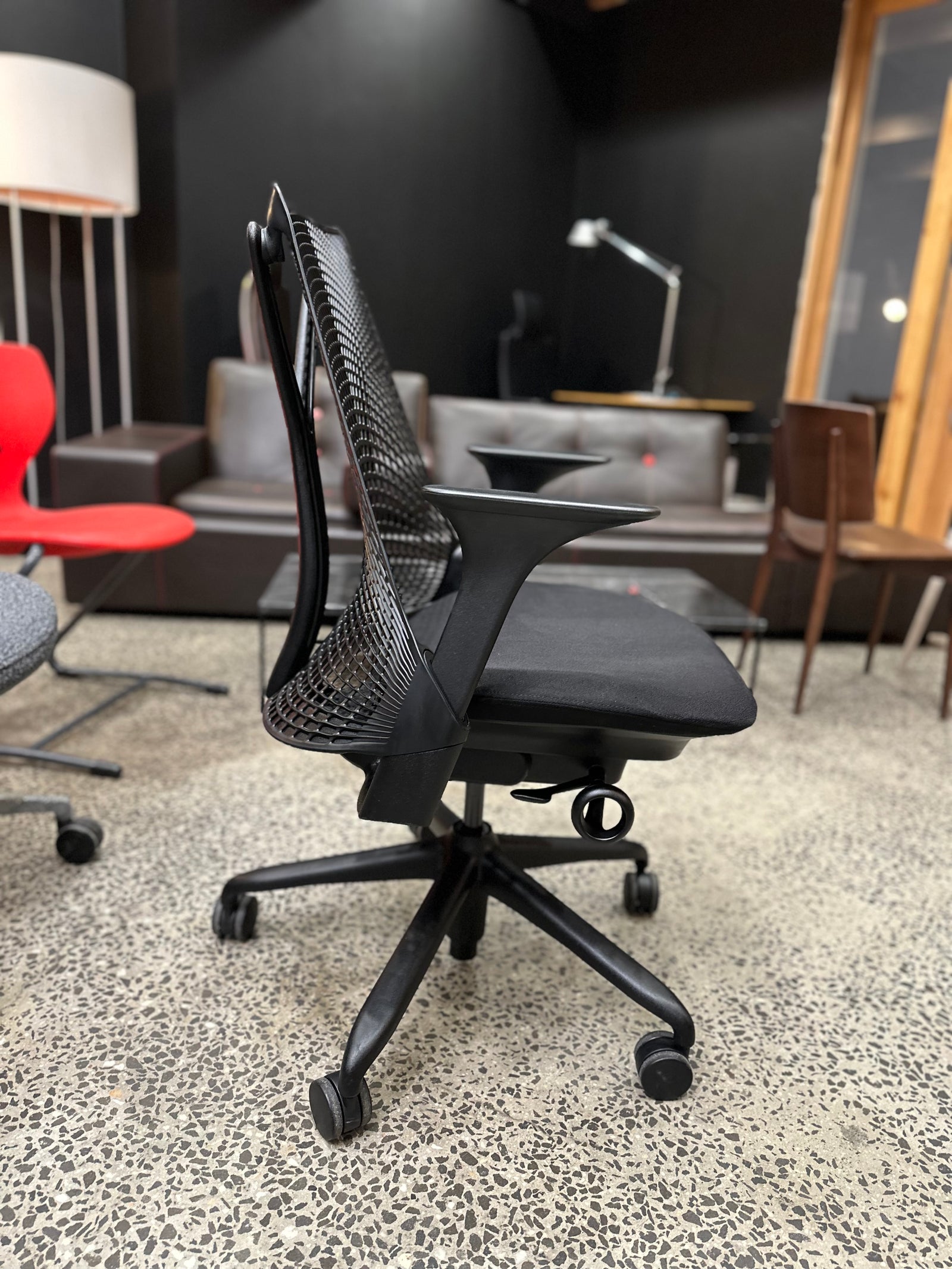 Herman Miller Sayl Chair Aeron Mirra Ergonomic Designer Task Chair for Work Study Office School Home with Height Adjustable Lumber System Chairhub North Melbourne Australia Gaming Back health Chiro Physio Osteo Gesture Leap Life Zody