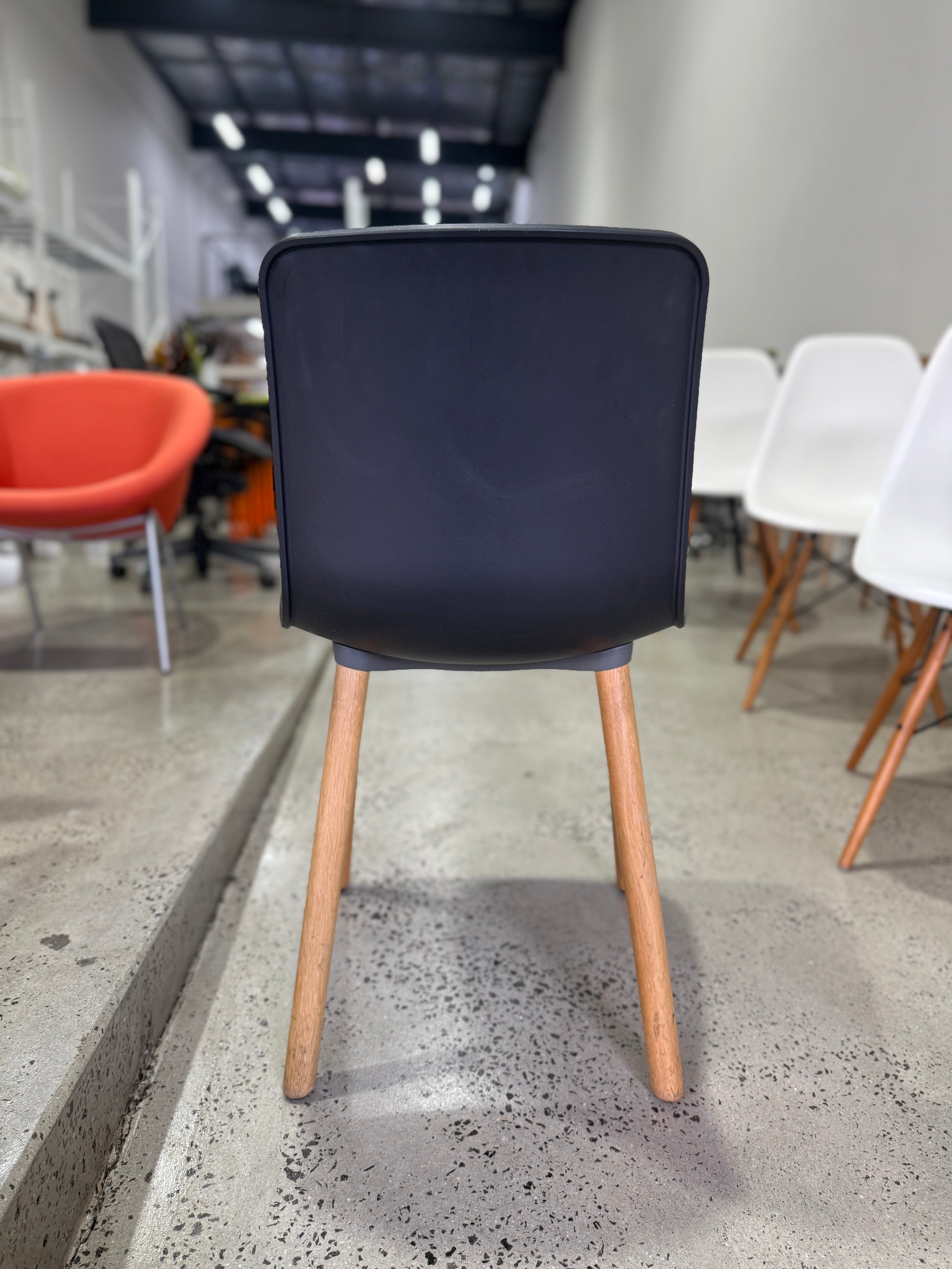 Vitra HAL Wood Chair – Black Seat with Oak Legs by Jasper Morrison - The Chair Co.
