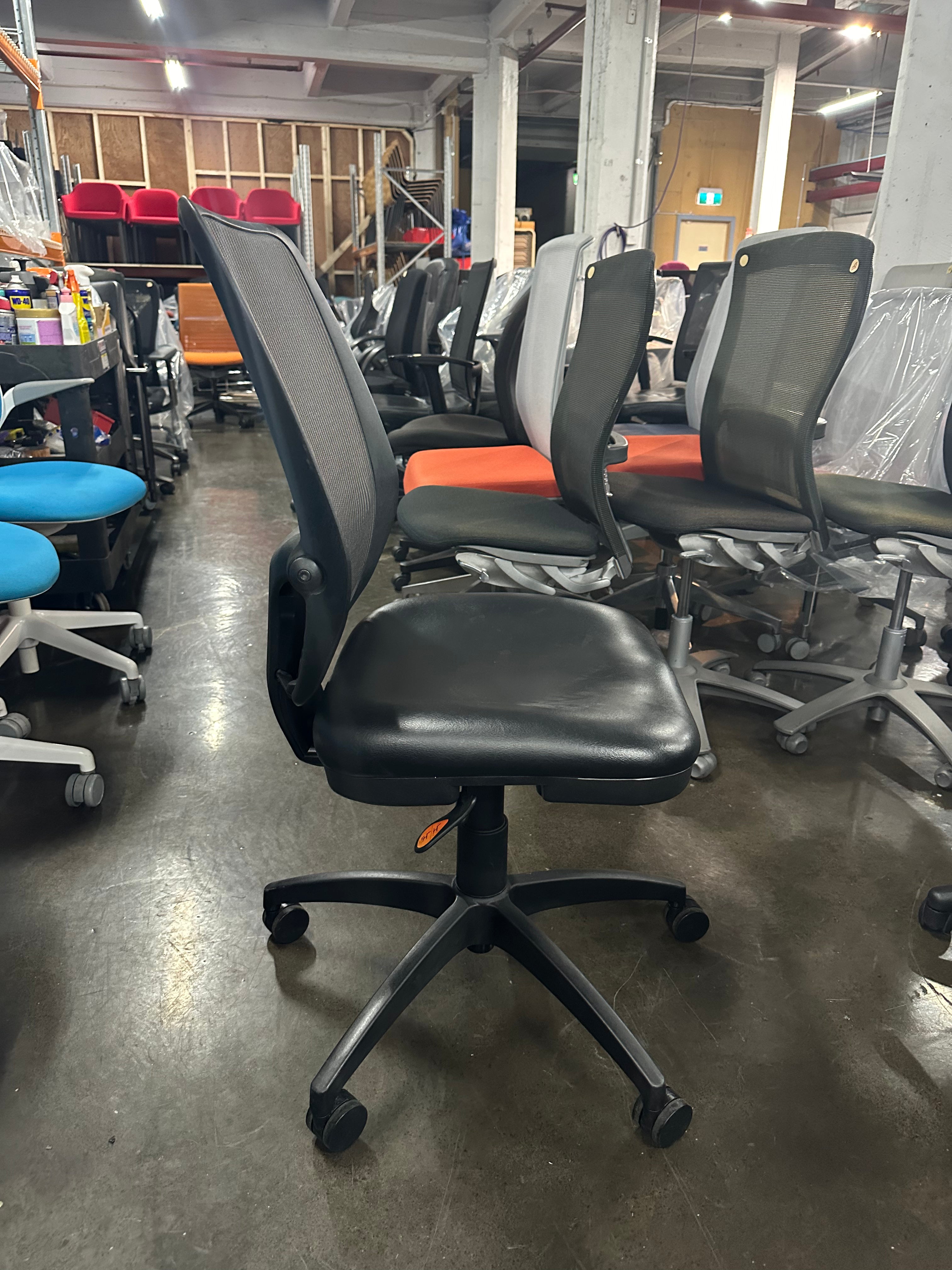 Ergonomic Office Chair Mesh Back Leather Seat with adjustments - The Chair Co.