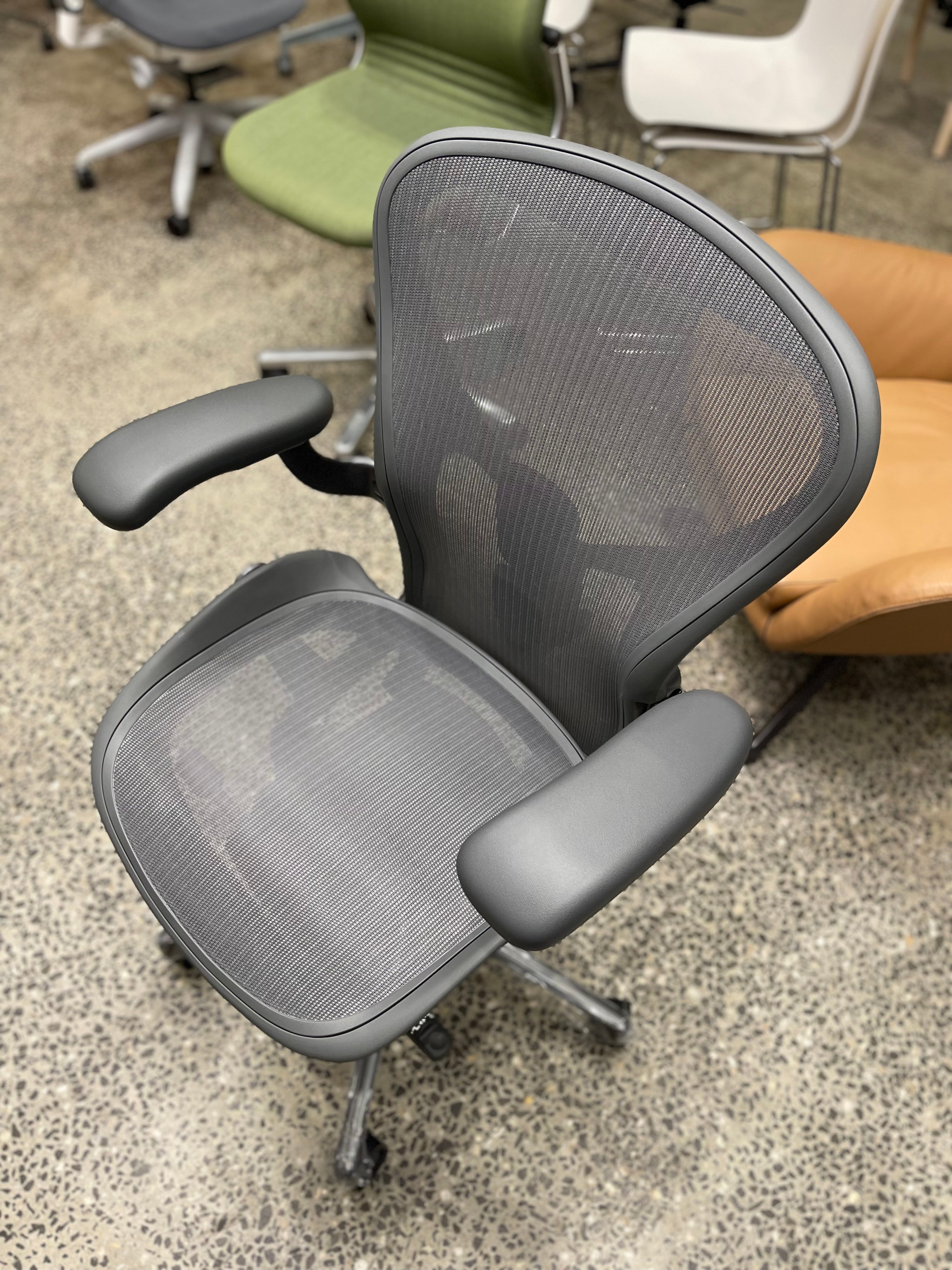 New AERON Chair CARBON Premium Metal Base Fully Loaded Edition