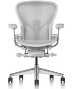 Premium Aeron Chair by Herman Miller Mineral with Satin Aluminum Base