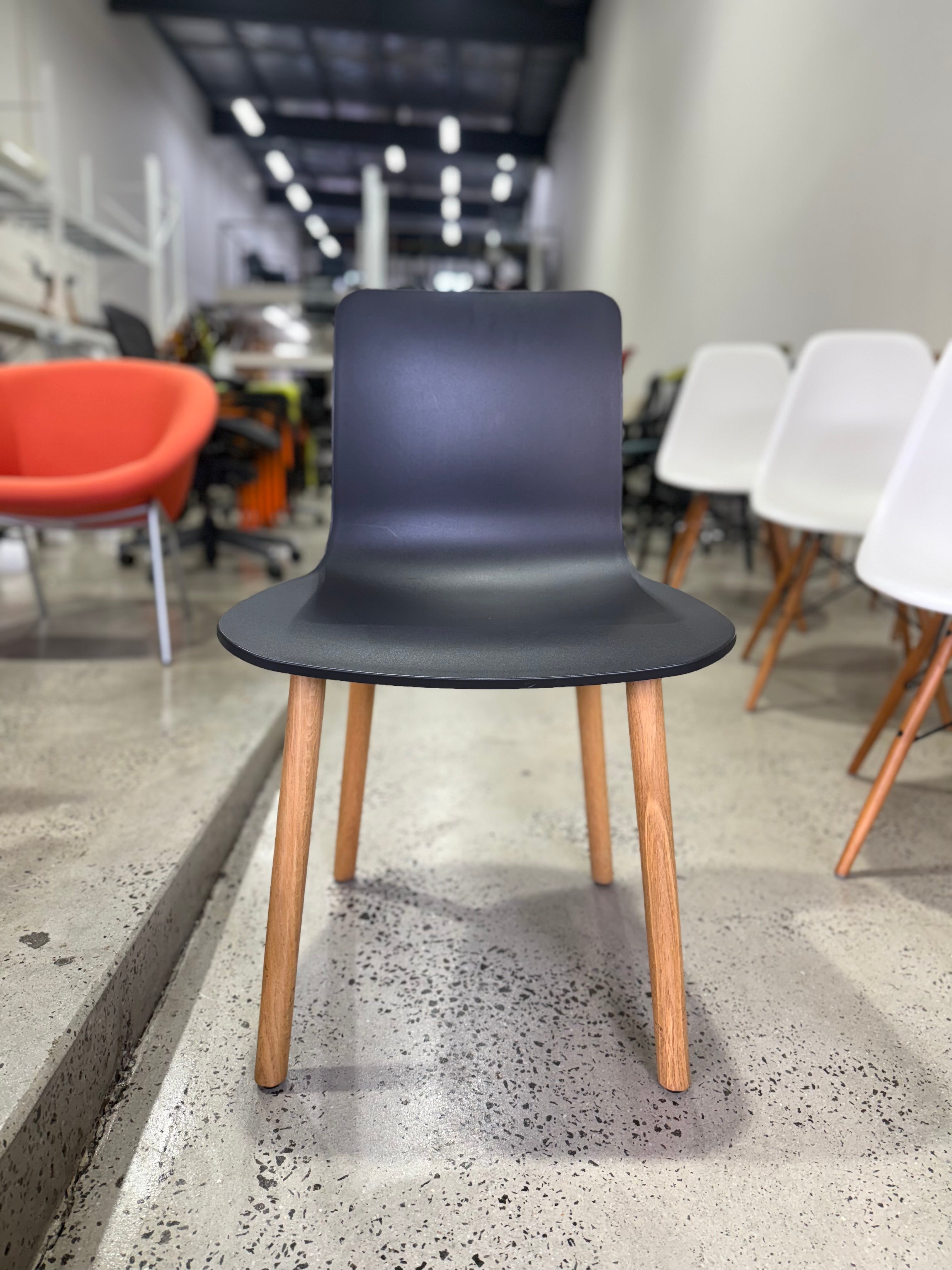 Vitra HAL Wood Chair – Black Seat with Oak Legs by Jasper Morrison - The Chair Co.