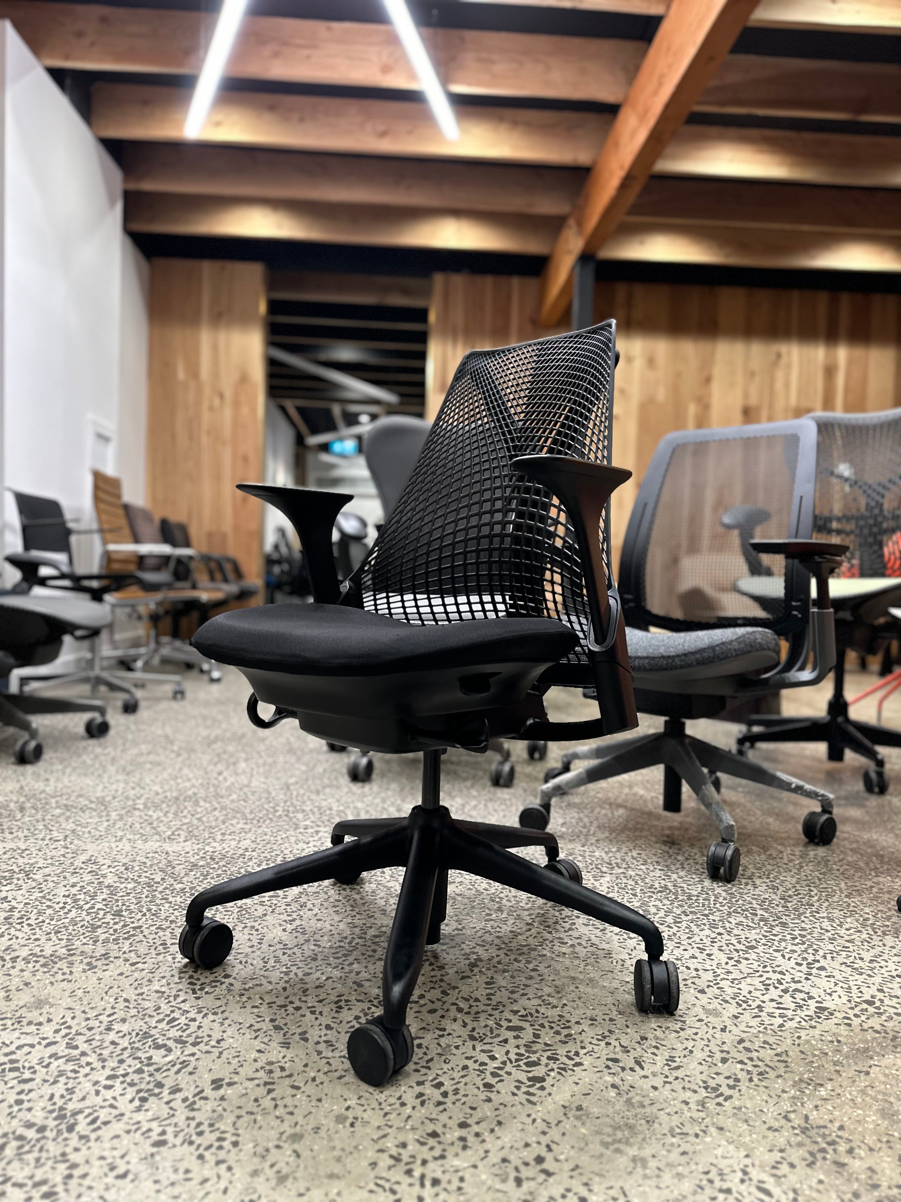 Herman Miller Sayl Chair Aeron Mirra Ergonomic Designer Task Chair for Work Study Office School Home with Height Adjustable Lumber System Chairhub North Melbourne Australia Gaming Back health Chiro Physio Osteo Gesture Leap Life Zody