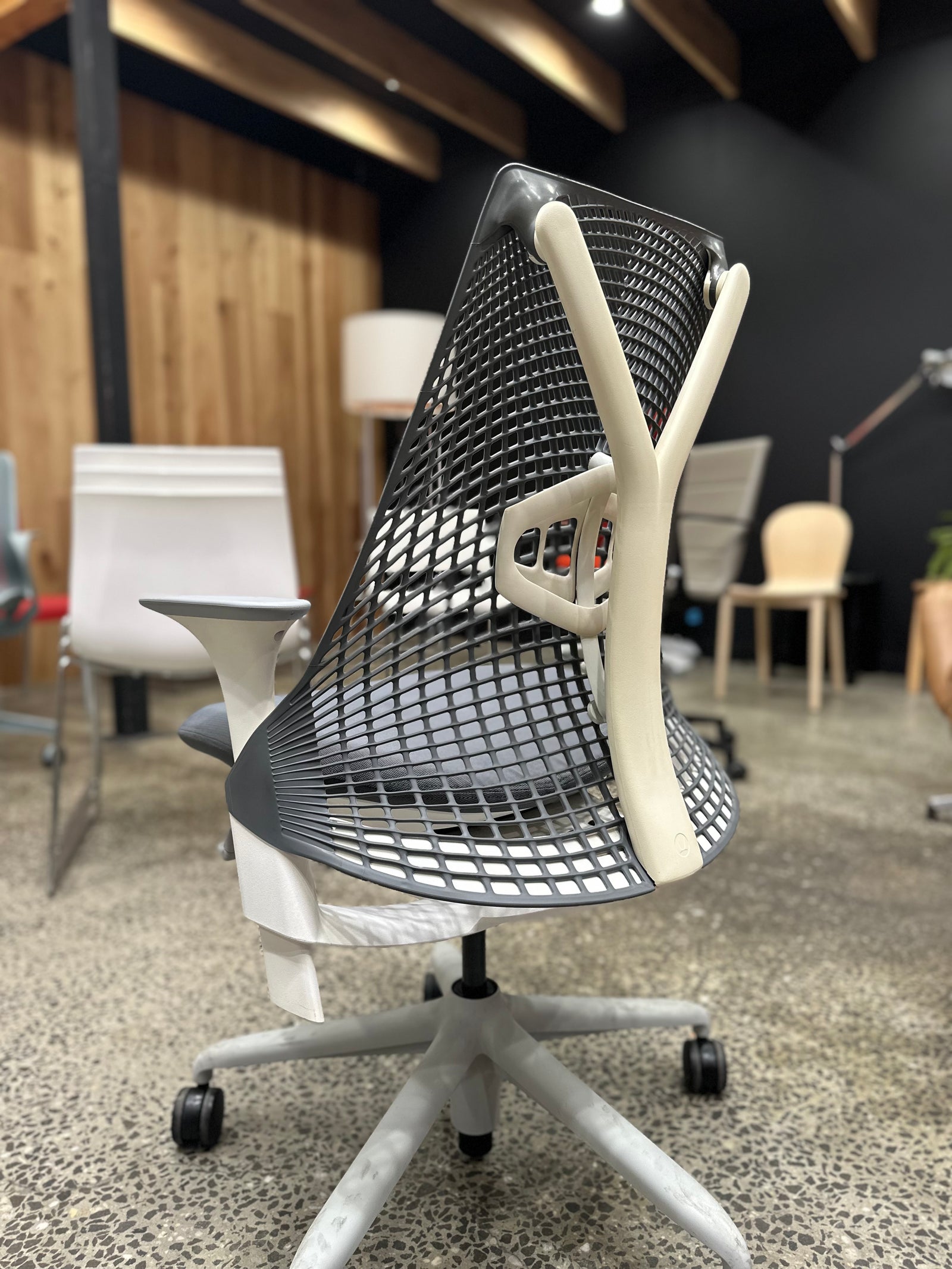 Herman Miller Sayl Chair Aeron Mirra Ergonomic Designer Task Chair for Work Study Office School Home with Height Adjustable Lumber System Chairhub North Melbourne Australia Gaming Back health Chiro Physio Osteo Gesture Leap Life Zody