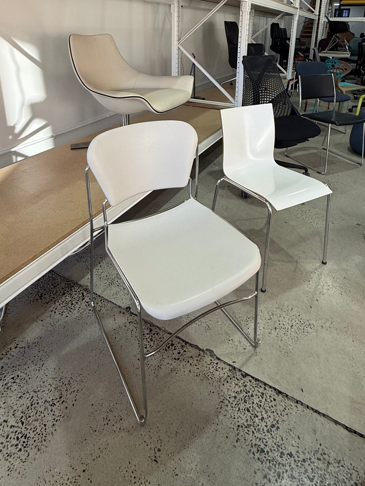 Charles Perry Chair Chairs Made in USA Authentic Original Genuine Premium Designer Furniture of high grade robust commercial quality ergonomic cantilever sled moving design adjusting adjustable back and seat ultra heavy duty stack stackable stacking steel metal frame upholstered comfortable Chairhub melbourne Sydney Fitzroy interior design Danish modern Scandinavian Italian wholesale bulk corporate office dining cafe bar restaurant furniture chairs