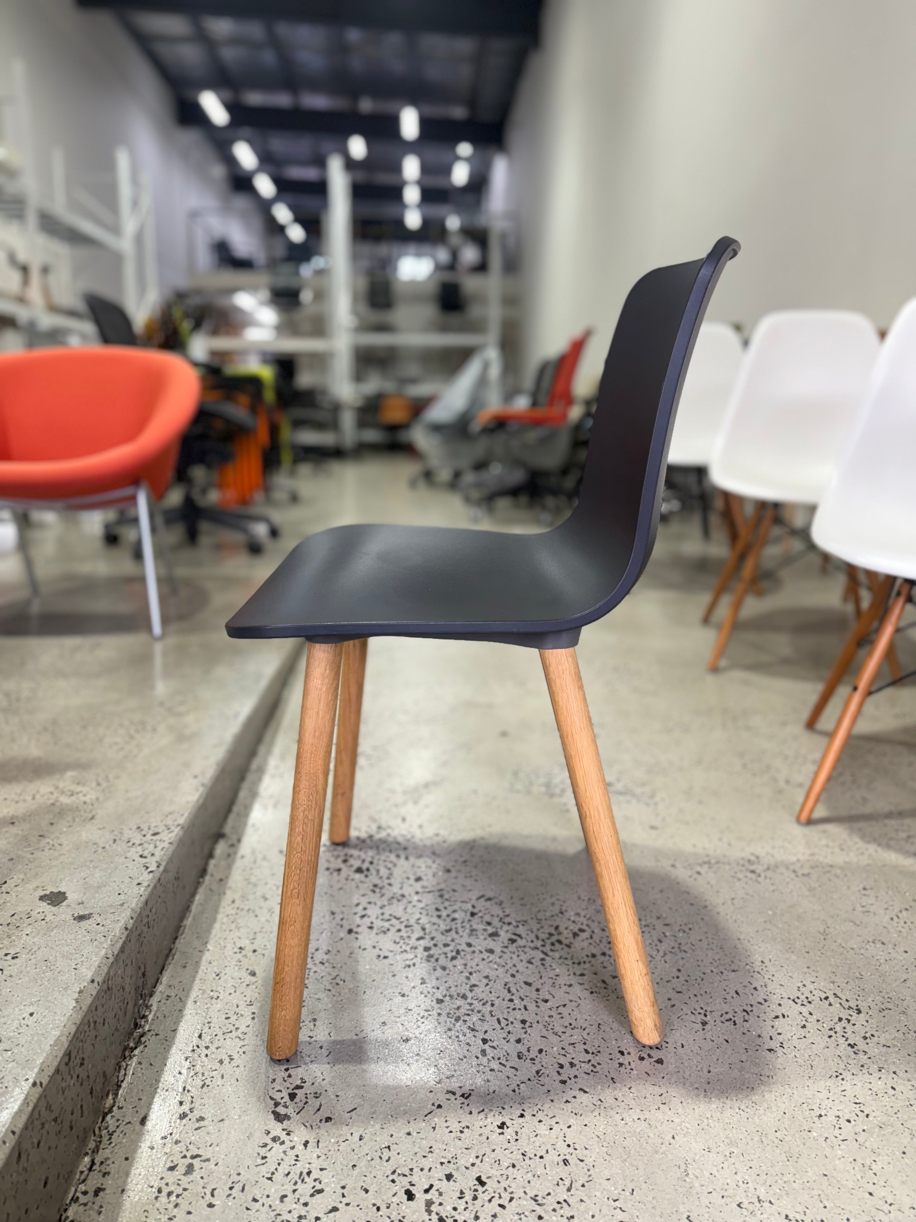 Vitra HAL Wood Chair – Black Seat with Oak Legs by Jasper Morrison - The Chair Co.