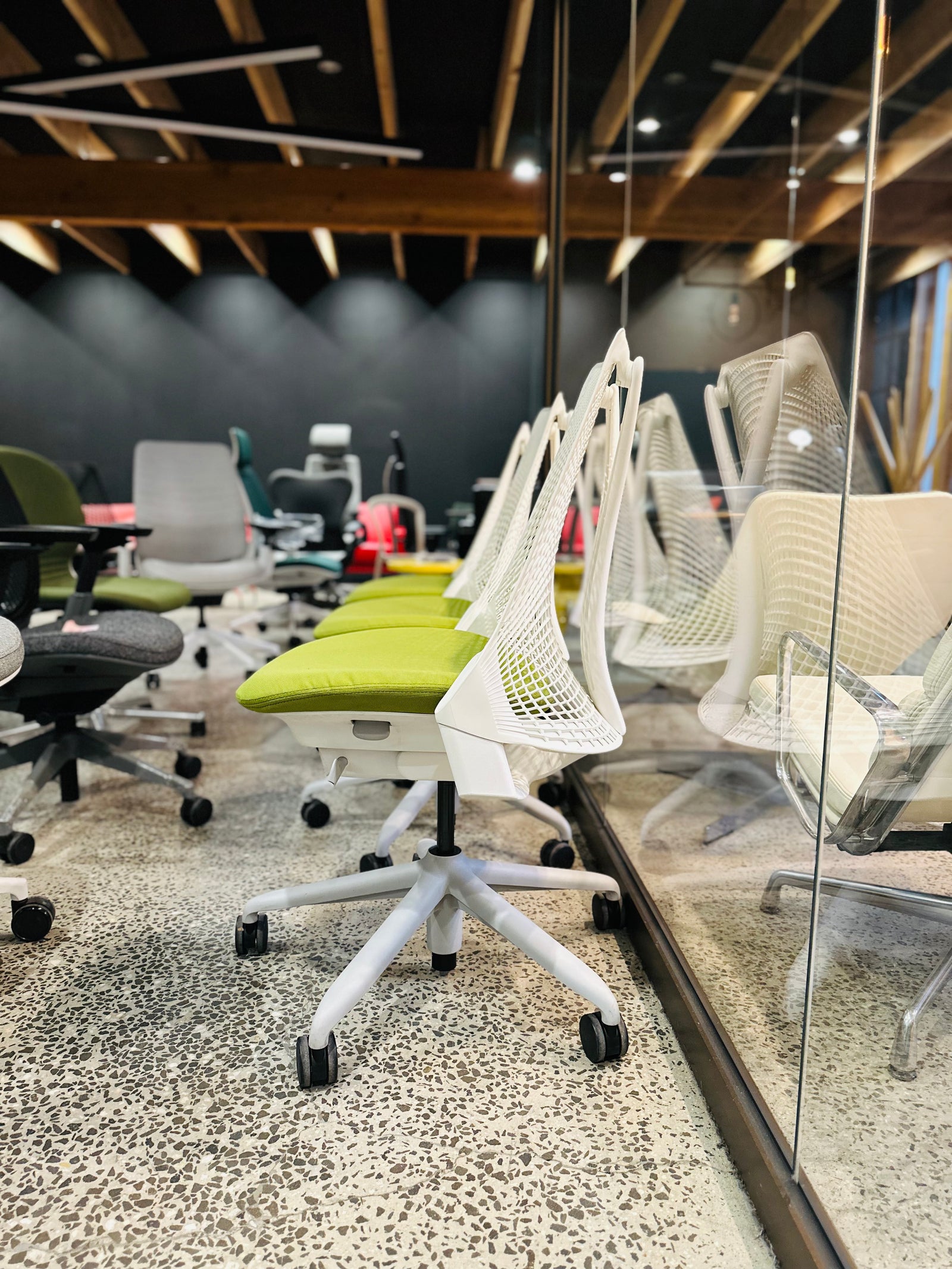 Genuine Original Authentic Herman Miller Sayl Chair Office Furniture Ergonomic Chairs from Chairhub Melbourne Sydney Adelaide Tasmania Brisbane Wholesale Supply Chairhub North Melbourne Adjustable Lumber Support Lean Lock Gas Sear Slide Forward Leam Premium Quality Commercial