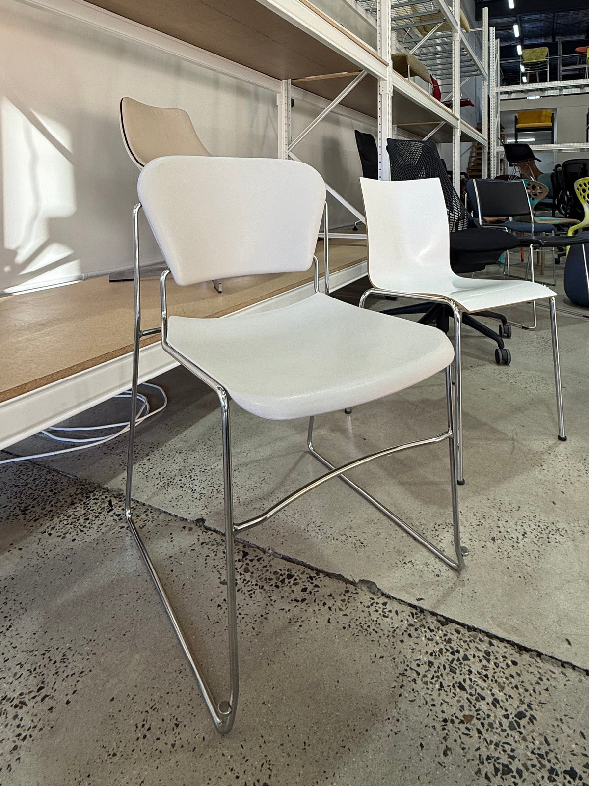 Charles Perry Chair Chairs Made in USA Authentic Original Genuine Premium Designer Furniture of high grade robust commercial quality ergonomic cantilever sled moving design adjusting adjustable back and seat ultra heavy duty stack stackable stacking steel metal frame upholstered comfortable Chairhub melbourne Sydney Fitzroy interior design Danish modern Scandinavian Italian wholesale bulk corporate office dining cafe bar restaurant furniture chairs