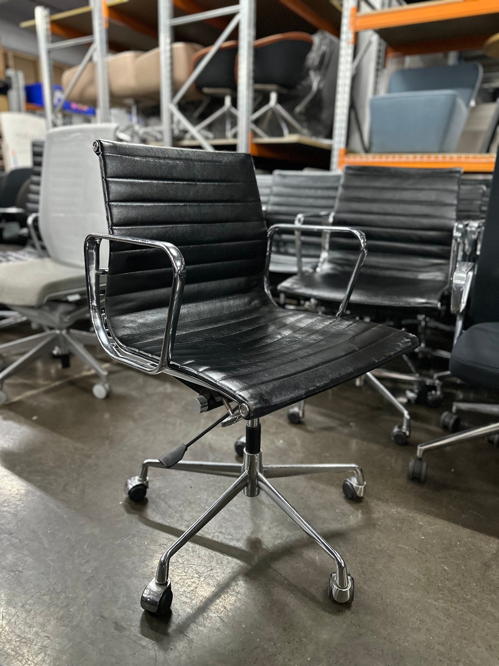 Eames Style Office Meeting Conference Chairs Vinyl Faux Leather - The Chair Co.