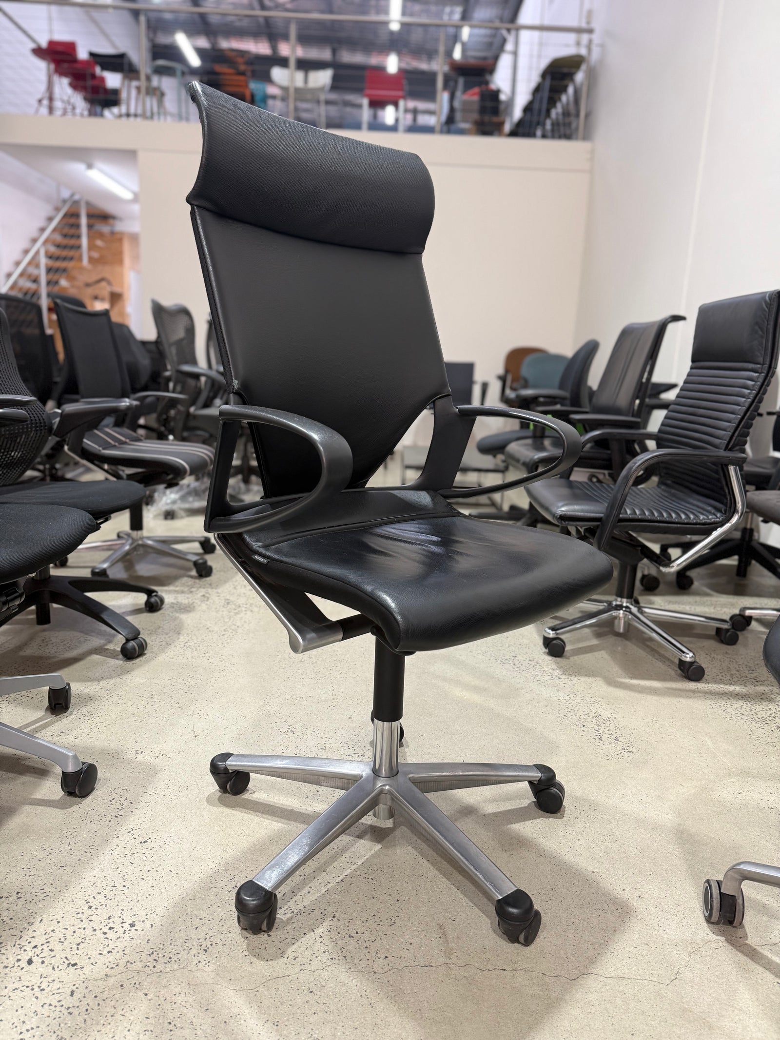 Wilkhahn Modus Executive 28 284/71 Black Club Leather High-back Ergonomic Armchair for Office - The Chair Co.