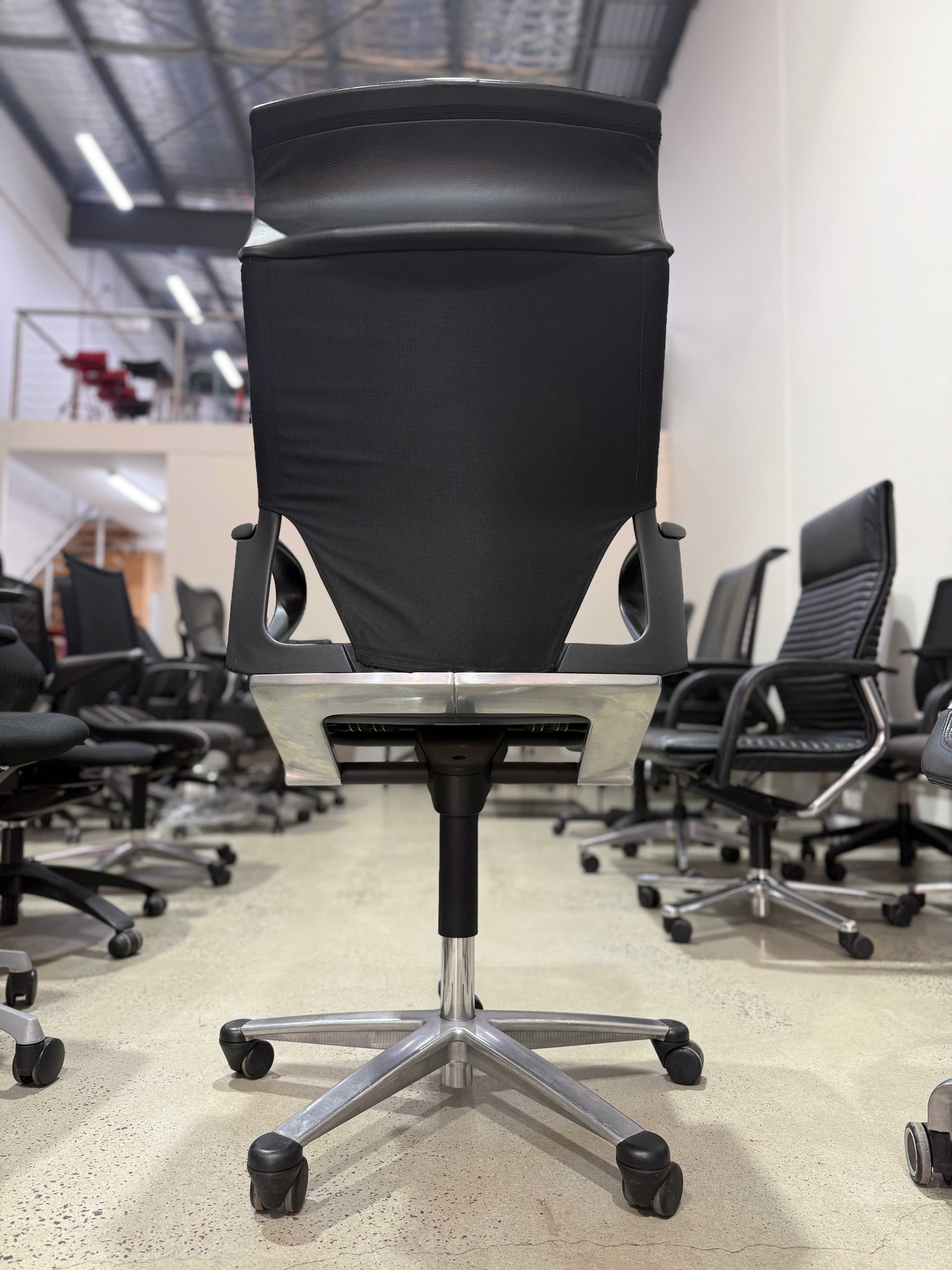 Wilkhahn Modus Executive 28 284/71 Black Club Leather High-back Ergonomic Armchair for Office - The Chair Co.