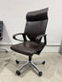 Wilkhahn Modus Executive 28 Dark Brown Soft Leather High-back Ergonomic Armchair for Office - The Chair Co.