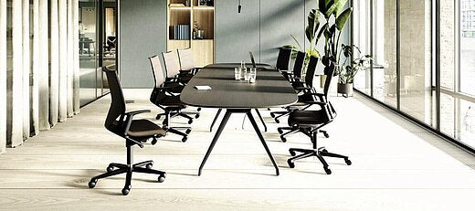 Wilkhahn Modus Executive 28 284/71 Black Club Leather High-back Ergonomic Armchair for Office - The Chair Co.