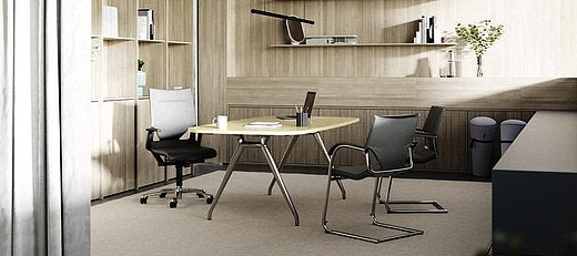 Wilkhahn Modus Executive 28 284/71 Black Club Leather High-back Ergonomic Armchair for Office - The Chair Co.