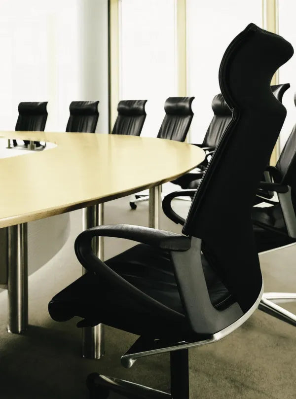 Wilkhahn Modus Executive 28 284/71 Black Club Leather High-back Ergonomic Armchair for Office - The Chair Co.