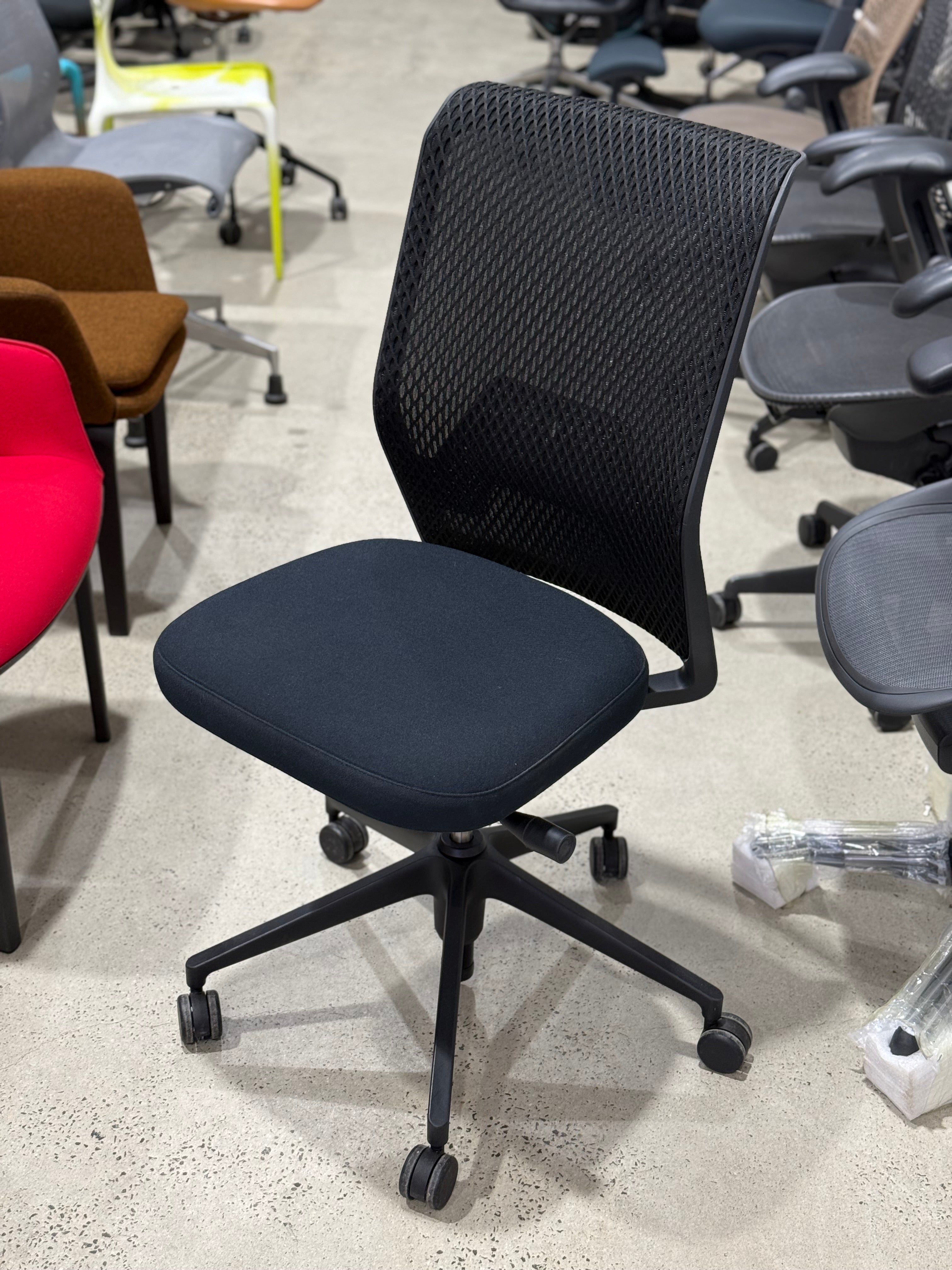 Premium Vitra ID Mesh designer office chair with breathable mesh back, ergonomic support and contemporary black finish for executive offices and workplace fitouts. Available at Chairhub Collingwood listed in Google Maps.  Herman Miller Steelcase Haworth fern zedy Aeron mirra Eames available in store
