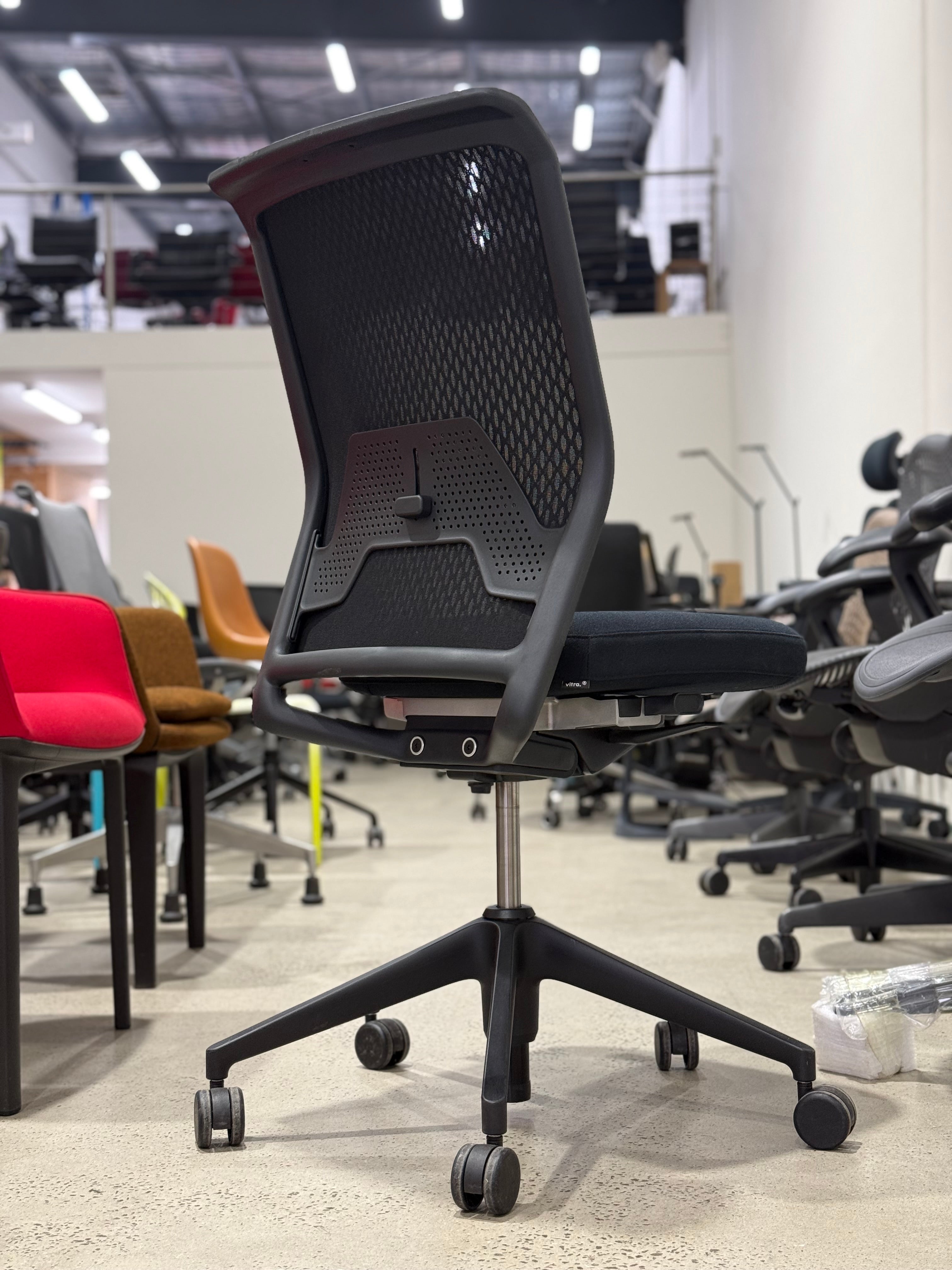 Premium Vitra ID Chair commercial office seating designed by Antonio Citterio, featuring ergonomic comfort, breathable mesh support and commercial-grade construction. Ideal for corporate offices, executive workspaces, architectural studios, workplace fitouts and professional home offices. Popular among buyers considering Vitra, Herman Miller, Steelcase, Haworth, Schiavello and Okamura designer office furniture including Aeron, Embody, Leap, Gesture, Fern and Zody chairs.
