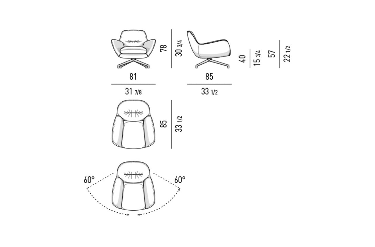 Diagram Drawing Dimension Dimensions Height Width Length Minotti Jensen Chair Sofa Lounge Original Designer Furniture Statement Piece Art Gallery Italy Italian Chairs Genuine Authentic Melbourne Sydney Australia Chairhub Classic Iconic Collection Leather Brown Tan